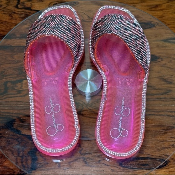Jessica Simpson Kassime Embellished Jelly Slide Sandals - Picture 9 of 13